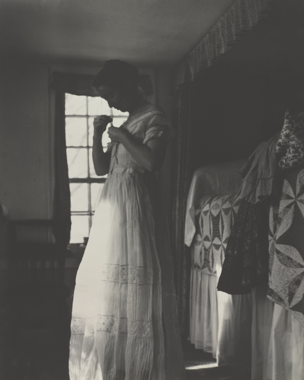Tasha Tudor 1940 dressing in her bedroom